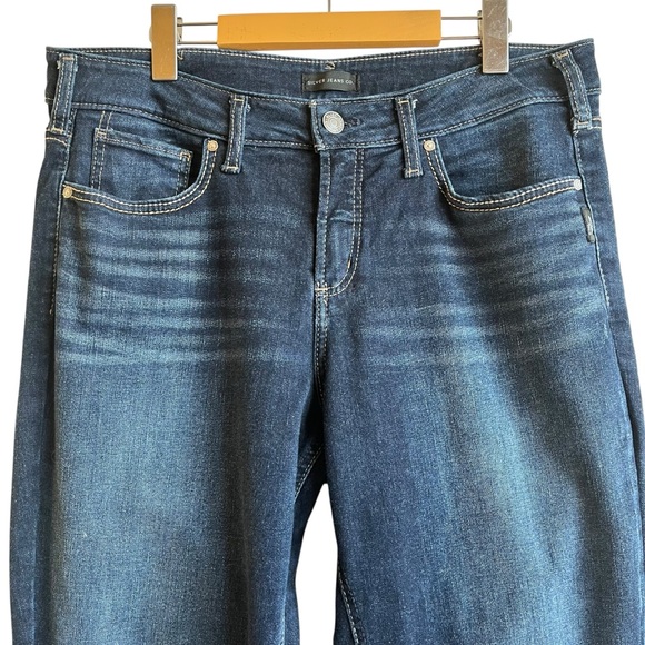 Silver Jeans Suki Straight Fit Dark Denim Jeans 34x33 - Picture 3 of 14